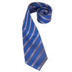 Loucas Handcrafted Silk Tie // Blue + Silver