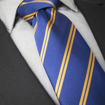 Lou Handcrafted Silk Tie // Blue + Orange