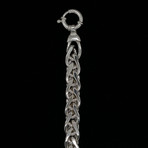 Solid Sterling Silver Franco Chain Bracelet // 9mm