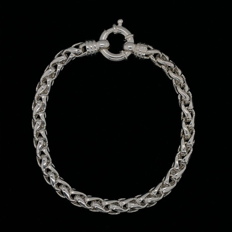 Solid Sterling Silver Foxtail Chain Bracelet // 6mm