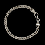 Solid Sterling Silver Interlocking Oval Chain Bracelet // 6mm