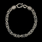 Solid Sterling Silver Oxidized Byzantine Bracelet // 5.5mm