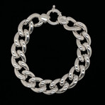 Solid Sterling Silver Cuban Chain Bracelet // 14mm