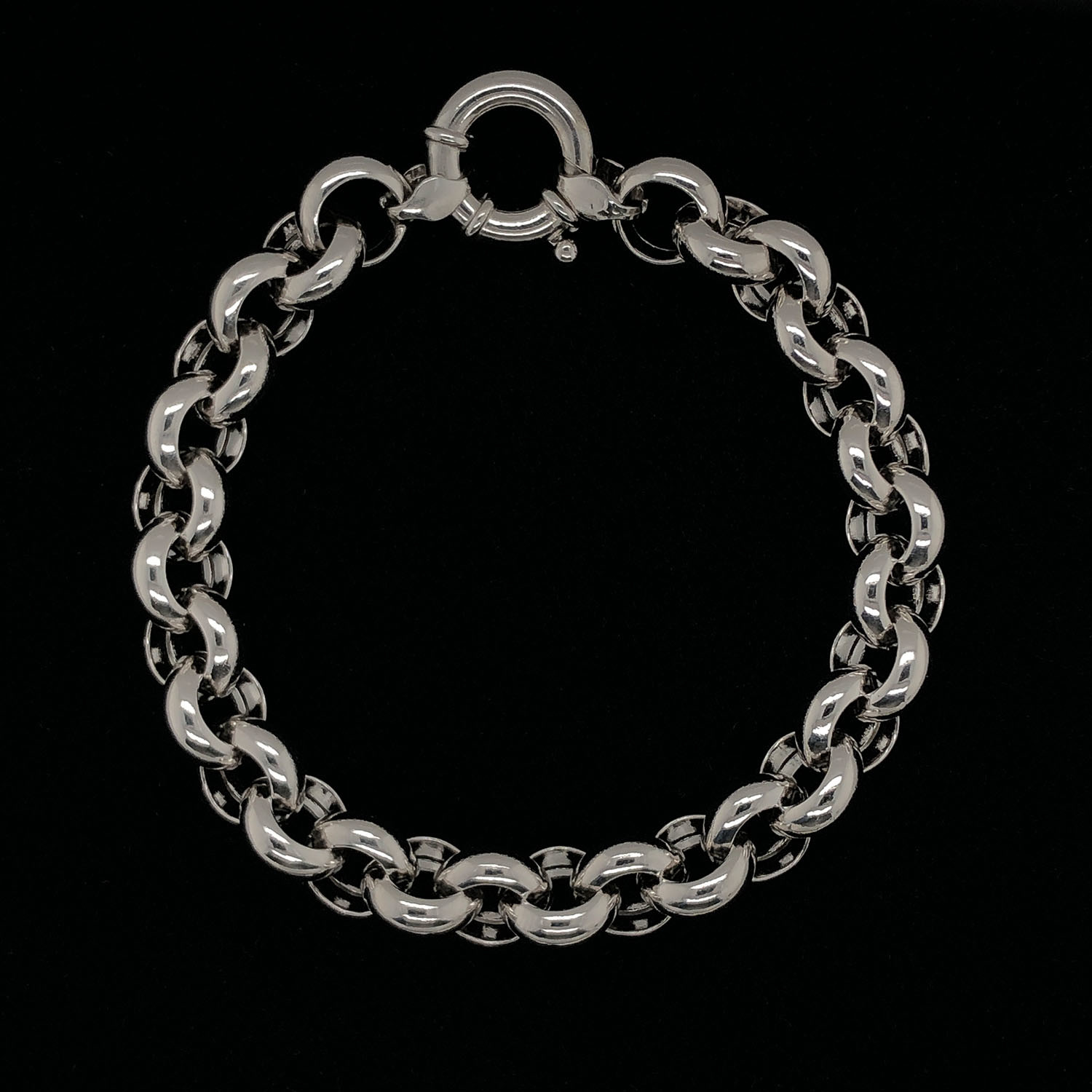 Solid Sterling Silver Rolo Link Bracelet // 11mm - Best Silver - Touch ...