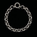 Solid Sterling Silver Rolo Link Bracelet // 11mm