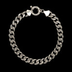 Solid Sterling Silver Cuban Chain Bracelet // 7.5mm
