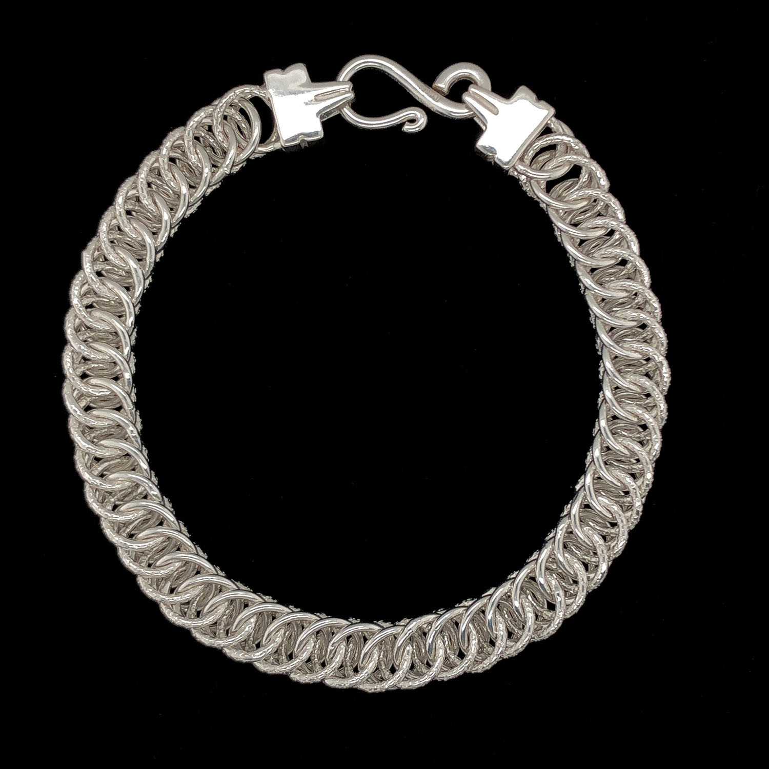 Solid Sterling Silver Tight Double Curb Chain Bracelet // 8.5mm - Best