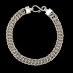 Solid Sterling Silver Tight Double Curb Chain Bracelet // 8.5mm