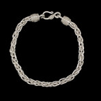 Solid Sterling Silver Serpentine Chain Bracelet // 5.5mm