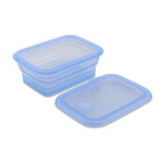 Minimal Silicone Container // Collapsible // Set of 2 // Blue (15.6oz)