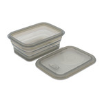 Minimal Silicone Container // Collapsible // Set of 2 // Gray (15.6oz)