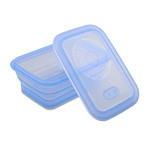 Minimal Silicone Container // Collapsible // Set of 2 // Blue (15.6oz)