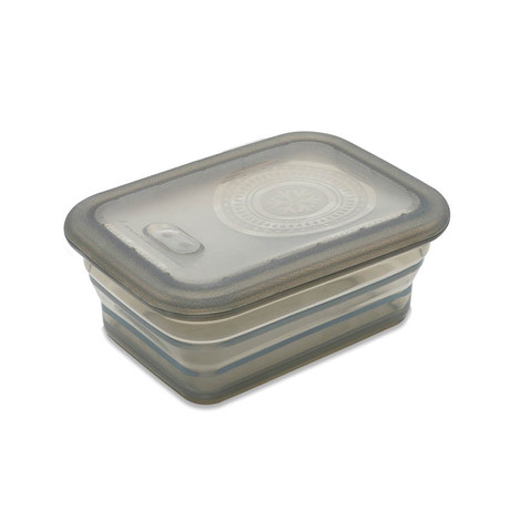 Minimal Silicone Container // Collapsible // Set of 2 // Gray (29.1oz)