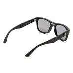 Foldable Sunglasses // Matte Black + Blue Mirror