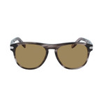 Salvatore Ferragamo // Men's Classic Sunglasses // Striped Gray + Brown