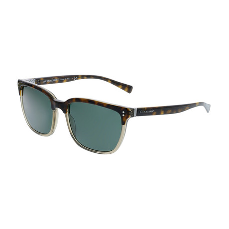 Burberry // Men's Square Sunglasses // Havana + Gray Green