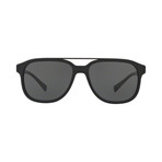 Burberry // Men's Top Bar Acetate Sunglasses // Matte Black + Gray