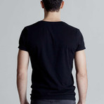 V Neck Slim Fit Tee // Black (XS)