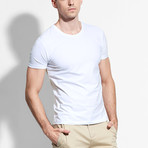 Round Neck Slim Fit Tee // White (XS)