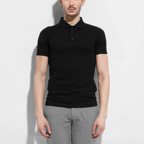 Cotton Plain Polo // Black (XS)