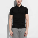 Cotton Plain Polo // Black (L)