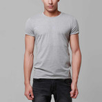 Round Neck Slim Fit Tee // Grey (M)