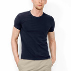 Round Neck Slim Fit Tee // Navy (M)