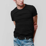 Round Neck Slim Fit Tee // Black (3XL)