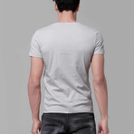 V Neck Slim Fit Tee // Light Grey (XL)