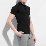 Cotton Plain Polo // Black (L)