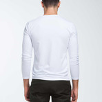 V-Neck Long Sleeve Tee // White (M)