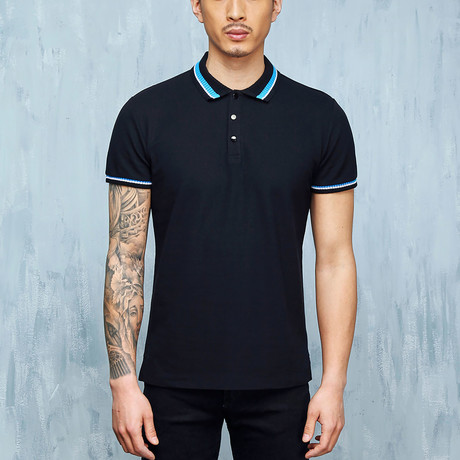 Two-Toned Collar Polo // Navy (XS)