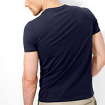 Round Neck Slim Fit Tee // Navy (M)