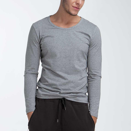 Crew Neck Long Sleeve Tee // Grey (XS)