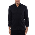 Gradient Circle Jacquard Long Sleeve Shirt // Black (M)