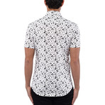 Poplin Print Circles Short Sleeve Shirt // White (2XL)