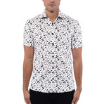 Poplin Print Circles Short Sleeve Shirt // White (XL)