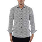 Circle Poplin Print Long Sleeve Shirt // Black (XL)