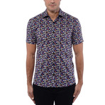Floral Poplin Print Short Sleeve Shirt // Multicolor (XL)