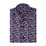 Floral Poplin Print Short Sleeve Shirt // Multicolor (M)