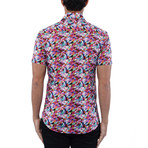 Geometric Poplin Print Short Sleeve Shirt // Multicolor (2XL)