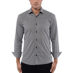 Abstract Poplin Print Long Sleeve Shirt // Black (S)