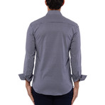 Classic Poplin Print Long Sleeve Shirt // Navy Blue (L)