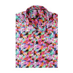 Geometric Poplin Print Short Sleeve Shirt // Multicolor (L)