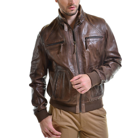 Felix Leather Jacket // Brown (XS)