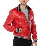 Gus Reversible Leather Jacket // Red (Euro: 56)