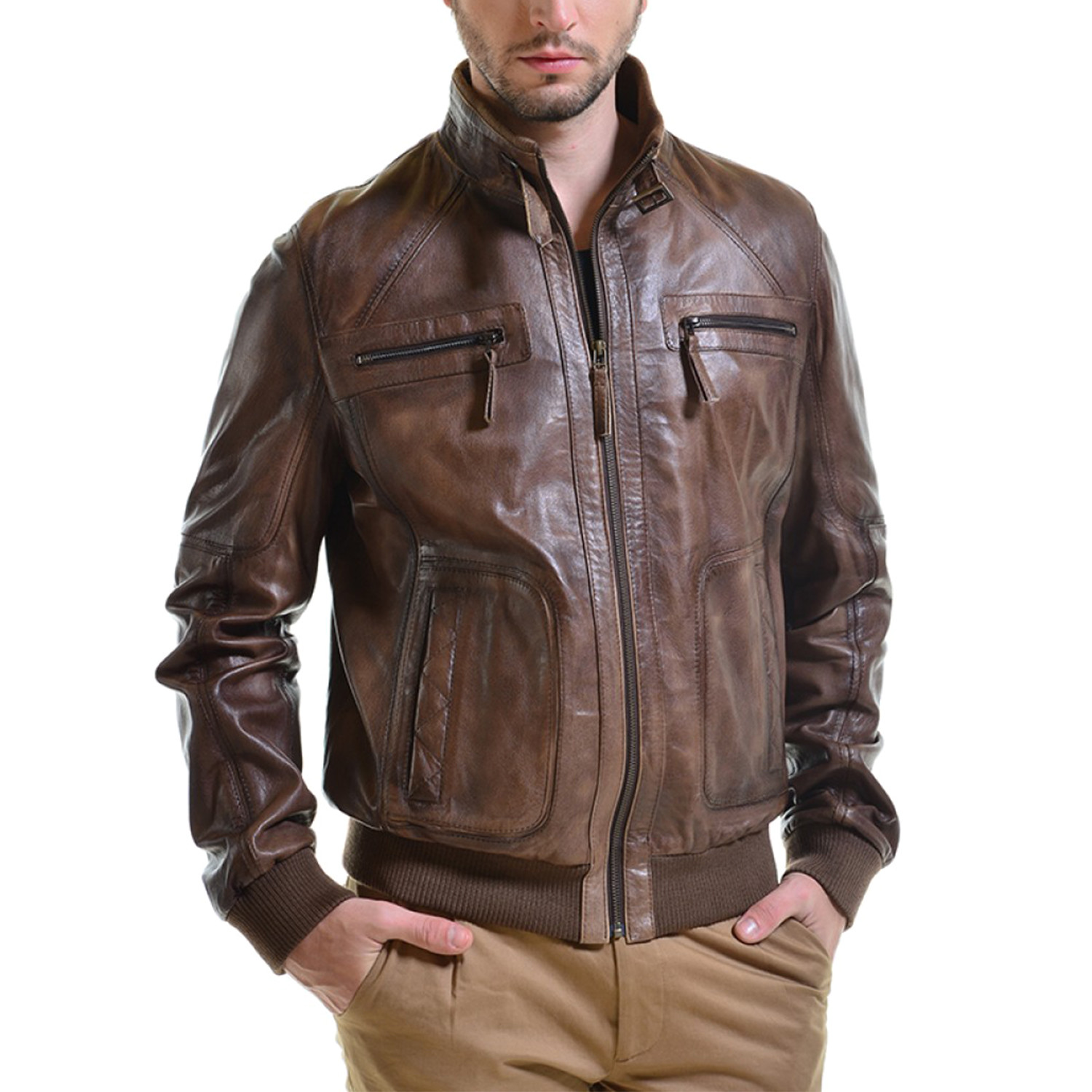 Felix Leather Jacket // Brown (L) - Deriderim - Touch of Modern