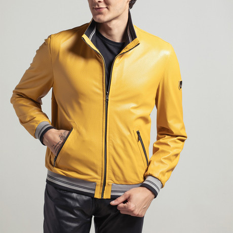 Gus Reversible Leather Jacket // Yellow (XS)