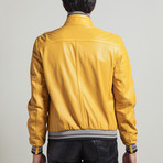 Gus Reversible Leather Jacket // Yellow (L)