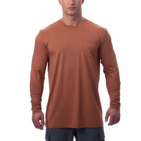 Arctic Cool Instant Cooling Long Sleeve Pocket Workwear Shirt // Copper (Small)